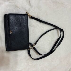 Michael Kors Black Pebbled Leather Crossbody Bag
